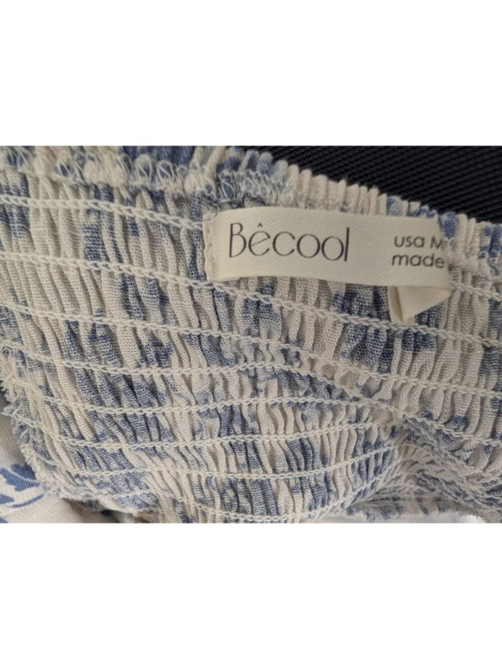 Becool Blue & White Floral Maxi Dress Smocked Back Lined Size Medium Coastal Cot - Picture 6 of 14